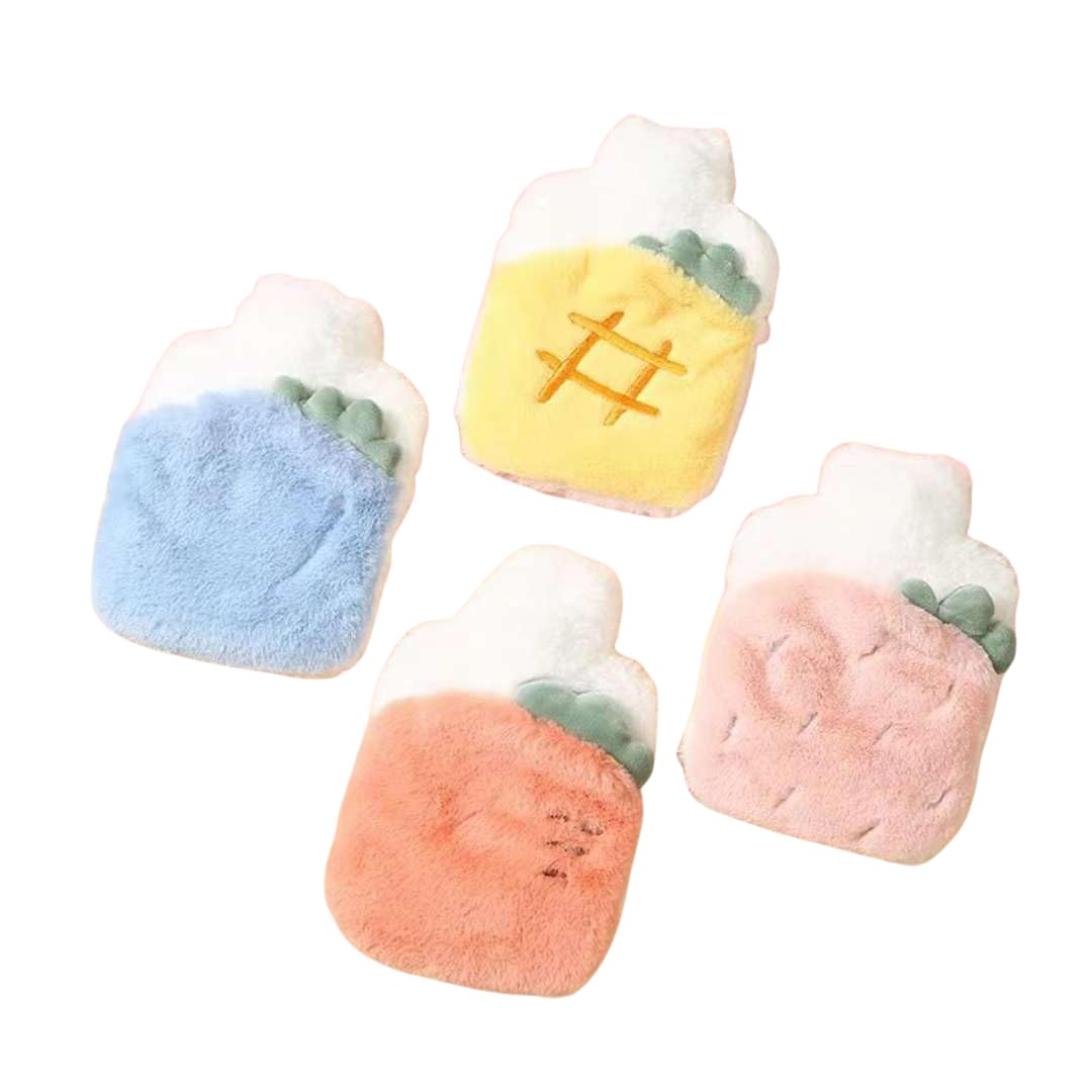 Hot Water Bag Small 500 ml - Children's Hot Water Bottle with Hand Warmer Cover (Random Colours)
