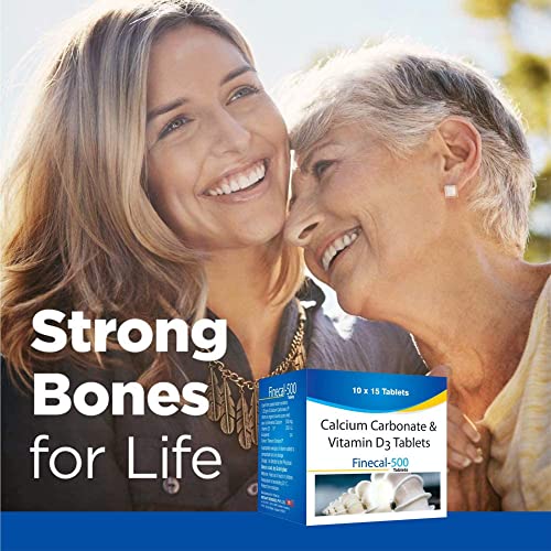 Finecal-500 - Bone & Joint Health Supplement with Calcium Carbonate & Vitamin D3 - 150 Tablets