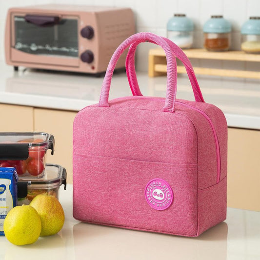 Insulated Lunch Bag for Kids - Reusable Thermal Lunch Tote Portable Canvas Lunch Holder with Pockets, Bento Bag, Adult Bag, Cooler Bag, Drinks and Food for School, Office (Model 02)