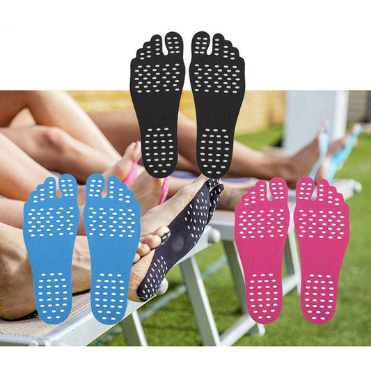Beach Barefoot Adhesive Foot Pads, Unisex Invisible Stickers that Stick on Soles, Non-Slip and Waterproof for Sand, Swimming Pool, Yoga, Walking