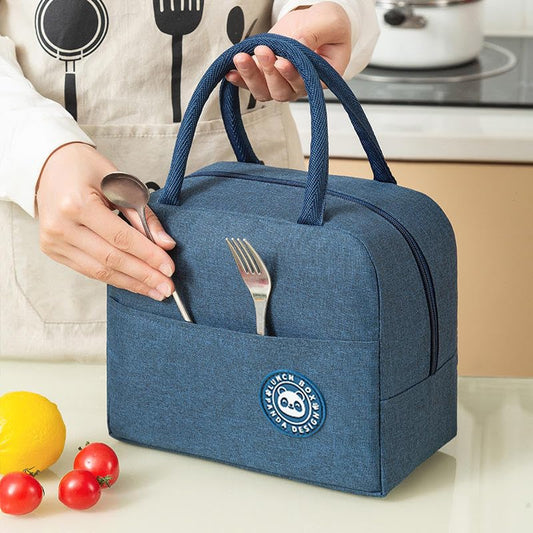Insulated Lunch Bag for Kids - Reusable Thermal Lunch Tote Portable Canvas Lunch Holder with Pockets, Bento Bag, Adult Bag, Cooler Bag, Drinks and Food for School, Office (Model 01)