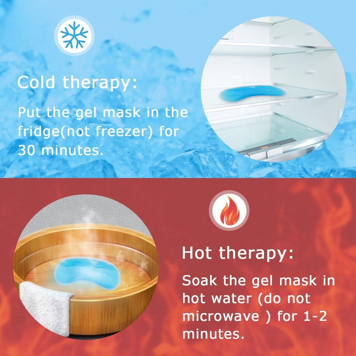 Cooling Eye Mask | Gel Eye Mask for Dark Circles, Puffiness, Headaches | Cold Eye Mask | Ice Pack for Eyes | Cold Eye Compress Face Ice Mask | Reusable Warm Eye Mask with Gel Ice Pack