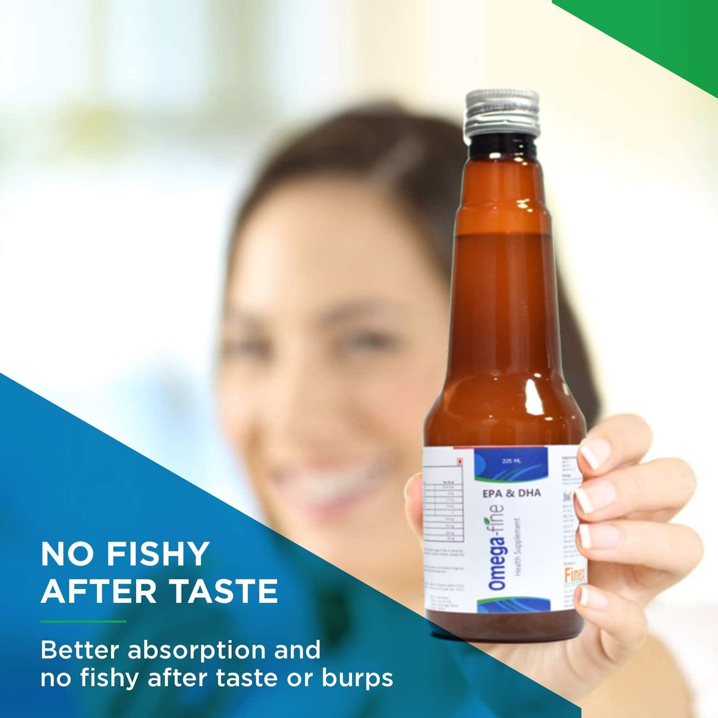 Omegafine Health Supplement Syrup with Fish Oil (Omega - 3, EPA, DHA) For Brain Health & Immunity - 225ml