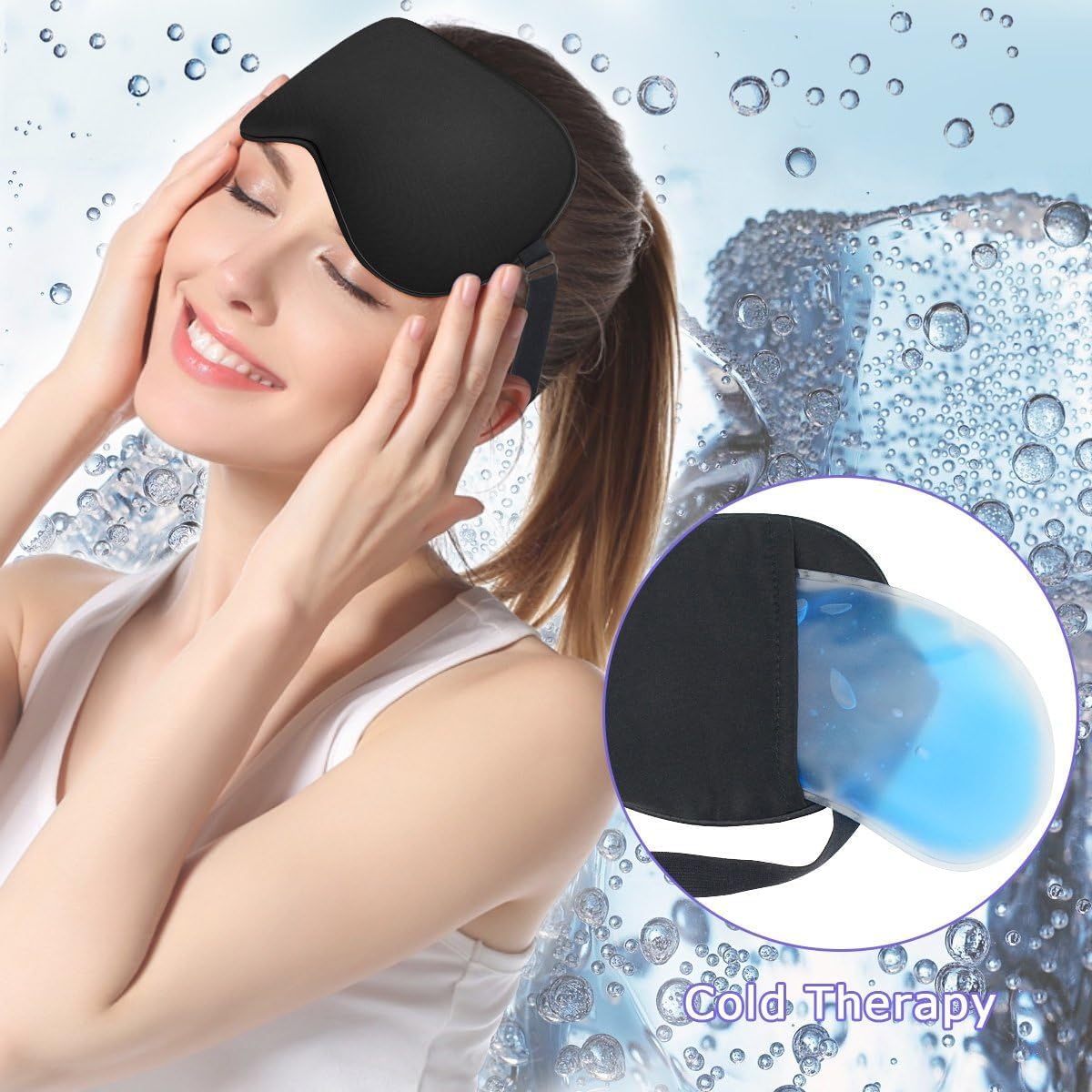 Cooling Eye Mask | Gel Eye Mask for Dark Circles, Puffiness, Headaches | Cold Eye Mask | Ice Pack for Eyes | Cold Eye Compress Face Ice Mask | Reusable Warm Eye Mask with Gel Ice Pack