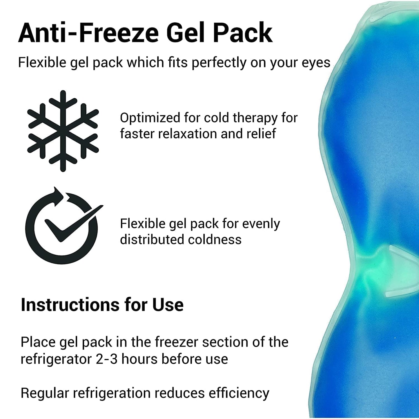 Cooling Eye Mask | Gel Eye Mask for Dark Circles, Puffiness, Headaches | Cold Eye Mask | Ice Pack for Eyes | Cold Eye Compress Face Ice Mask | Reusable Warm Eye Mask with Gel Ice Pack
