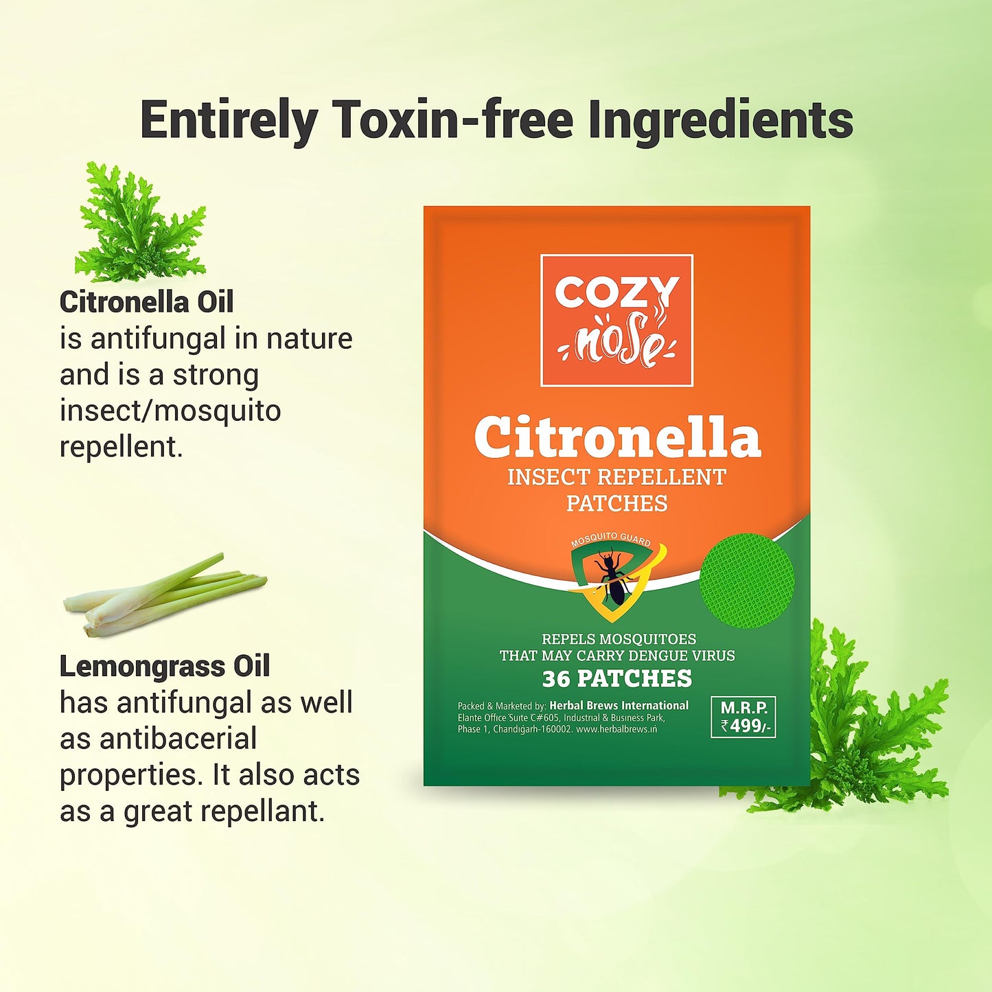 Natural Repellent Mosquito Patches For Babies With 12 Hour Protection - 36 Patches - Natural Citronella Mosquito Repellent Patch Stickers For Travel, Outdoor, Indoor For Children And Adults