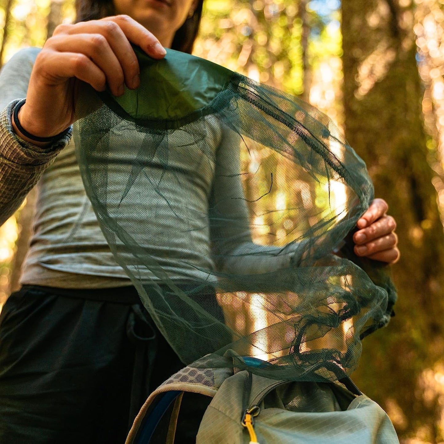 Mosquito Head Net | Ultra Large & Long Bug Face Netting For Hats - Insect Net Mask Cover With Extra Fine Fly Screen Holes - Outdoor Protection For Men & Women - Black
