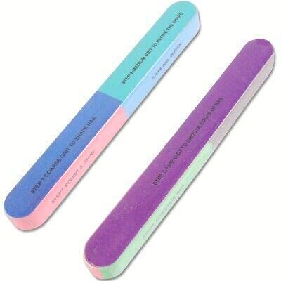 Nail File and Buffer for Pedicure and Manicure - 7 Ways Filer for Nail Repair, Nail Care Tool, Washable Emery Boards, All-in-One Shaping & Buffing, Easy to Use for Women and Men - Pack of 2