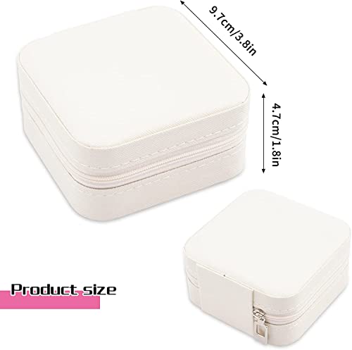 Jewellery Organisers Storage Box - Travel Case, Portable Jewellery Holder for Rings, Earrings, Necklace, Bracelet, Bangles Organizer, Gifts for Girls & Women (White, Faux Leather)