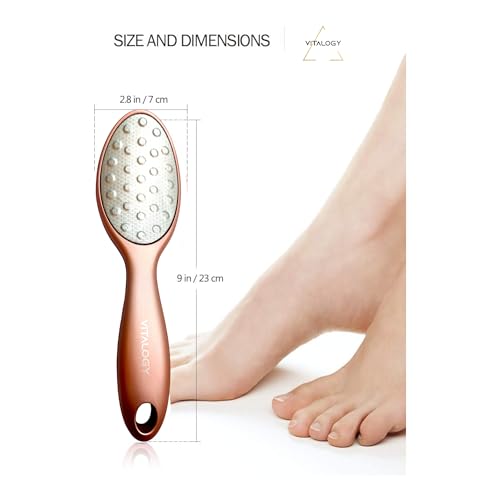 Foot File Callus Remover for Feet | Removes Hard Skin, Leaves Feet Smooth | LUXE Collection - Rose Gold 360 round