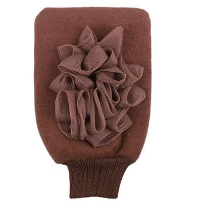 Moroccan Bathing Exfoliating Glove Mitt - Latest bathing sponge body scrubber | Microdermabrasion at Home, Visibly Lift Away Dead Skin, Great for Tan Removal (Brown)