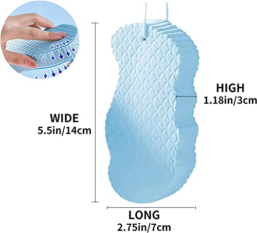 Body Scrubber Exfoliating 3D Bath Sponge - Super Soft Shower Sponge, Reusable for Adults, Children and Pregnant Women - 1 Pc (Pink)