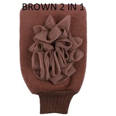 Moroccan Bathing Exfoliating Glove Mitt - Latest bathing sponge body scrubber | Microdermabrasion at Home, Visibly Lift Away Dead Skin, Great for Tan Removal (Black)