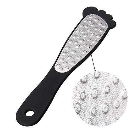 Foot File for Dead Skin Removal | Pedicure tools - Foot Scraper Rasp | Stainless Steel LUXE Collection - Foot Shaped Black