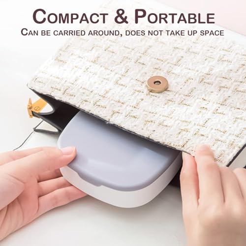 Travel Jewellery Box, Small Jewellery Organiser, Mini Jewellery Storage Case with Mirror for Rings Earrings Necklace, Washable Portable Jewellery Box Gift for Women Girls (Grey)