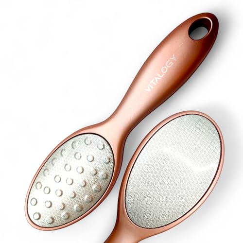 Foot File Callus Remover for Feet | Removes Hard Skin, Leaves Feet Smooth | LUXE Collection - Rose Gold 360 round