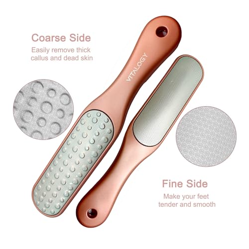 Foot File Callus Remover for Feet | 2-in-1 Foot Scrubber for Dead Skin Remover | LUXE Collection - Rose Gold