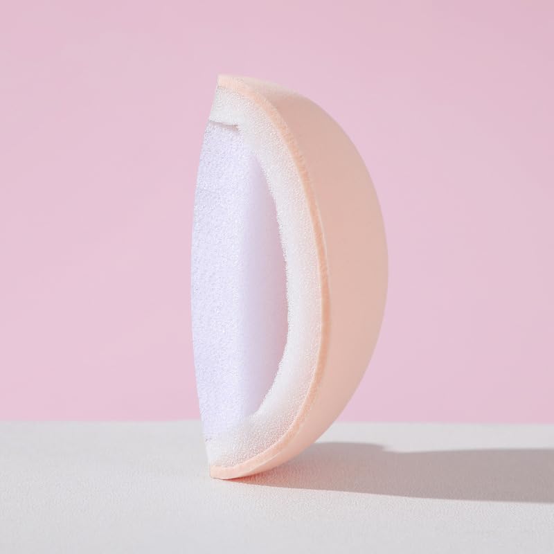 Makeup Sponges for Foundation - Makeup Sponge Set for Blending - Beauty Blender Set of 3 Fluffy Puffs(Different Shapes) with Satin Ribbon- Flawless for Cream, Powder and Liquid (Peach)