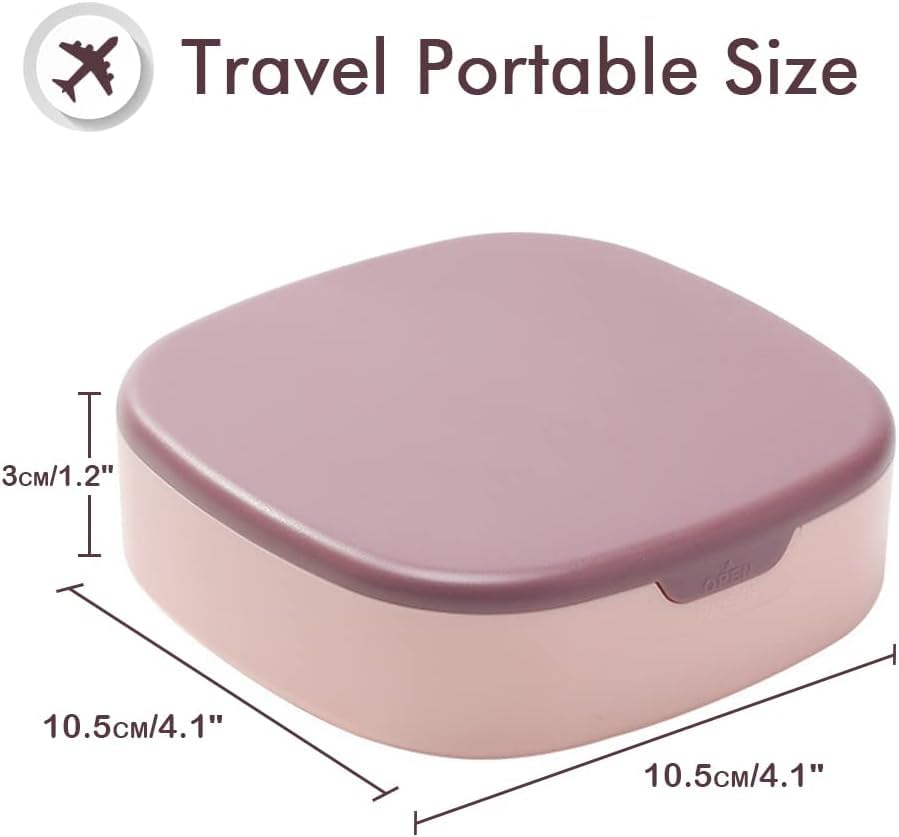 Travel Jewellery Box, Small Jewellery Organiser, Mini Jewellery Storage Case with Mirror for Rings Earrings Necklace, Washable Portable Jewellery Box Gift for Women Girls (Pink)