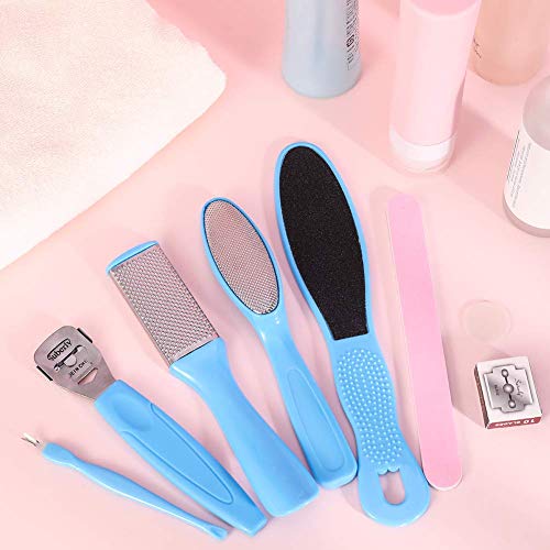 Pedicure Tools for Feet - 8 in 1 Pedicure Kit | Foot Scrubber for Dead Skin, Callus Remover, Foot Scraper, Foot File, Pitchfork, Filer for Nail Repair - 1 Set