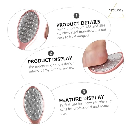 Foot File Callus Remover for Feet | Removes Hard Skin, Leaves Feet Smooth | LUXE Collection - Rose Gold 360 round