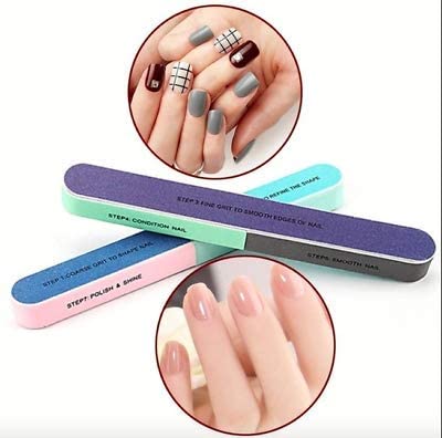 Nail File and Buffer for Pedicure and Manicure - 7 Ways Filer for Nail Repair, Nail Care Tool, Washable Emery Boards, All-in-One Shaping & Buffing, Easy to Use for Women and Men - Pack of 2