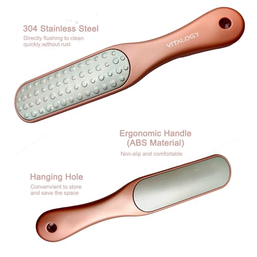 Foot File Callus Remover for Feet | 2-in-1 Foot Scrubber for Dead Skin Remover | LUXE Collection - Rose Gold
