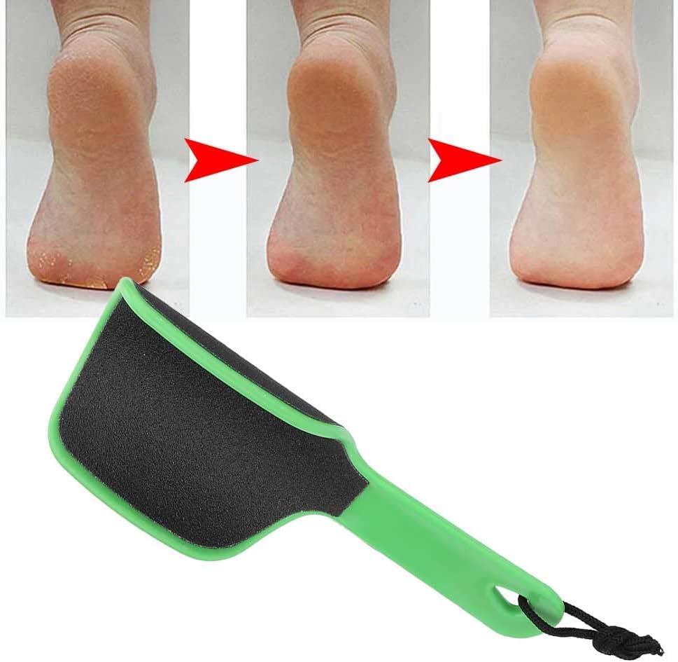 Callus Remover for Feet | Foot Scrubber for Dead Skin Remover | CURVED Foot File Removes Hard Skin, Leaves Feet Smooth | Pedicure tools - Foot Scraper Rasp (Green Fluorescent)