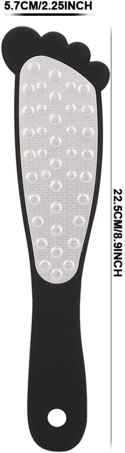 Foot File for Dead Skin Removal | Pedicure tools - Foot Scraper Rasp | Stainless Steel LUXE Collection - Foot Shaped Black