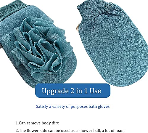 Moroccan Bathing Exfoliating Glove Mitt - Latest bathing sponge body scrubber | Microdermabrasion at Home, Visibly Lift Away Dead Skin, Great for Tan Removal (Brown)