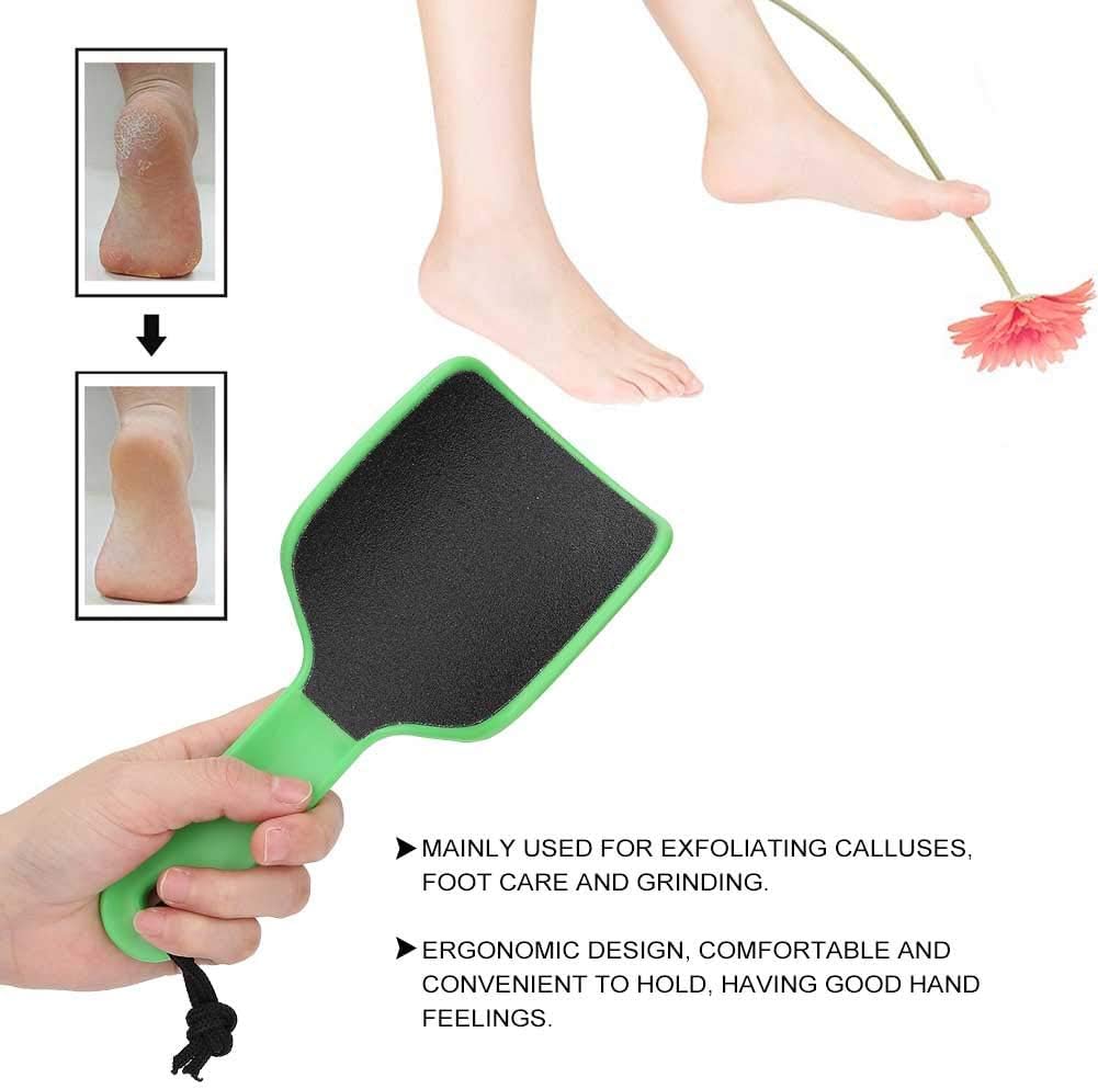 Callus Remover for Feet | Foot Scrubber for Dead Skin Remover | CURVED Foot File Removes Hard Skin, Leaves Feet Smooth | Pedicure tools - Foot Scraper Rasp (Green Fluorescent)