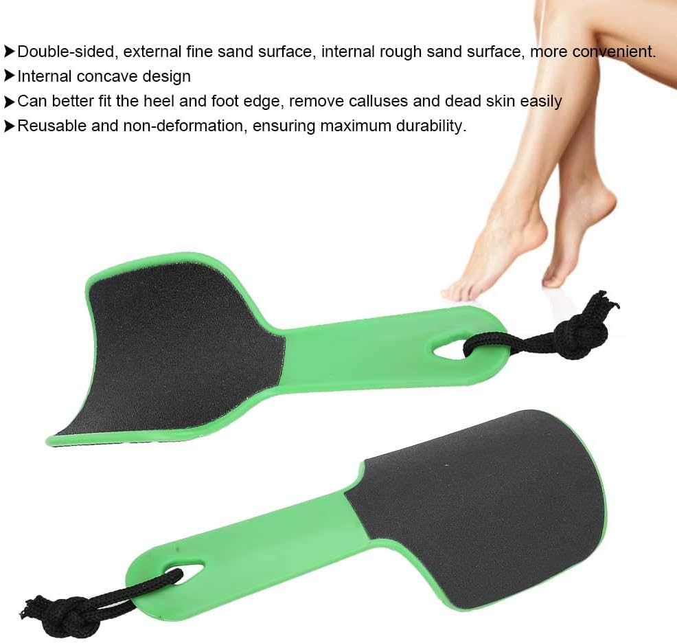 Callus Remover for Feet | Foot Scrubber for Dead Skin Remover | CURVED Foot File Removes Hard Skin, Leaves Feet Smooth | Pedicure tools - Foot Scraper Rasp (Green Fluorescent)