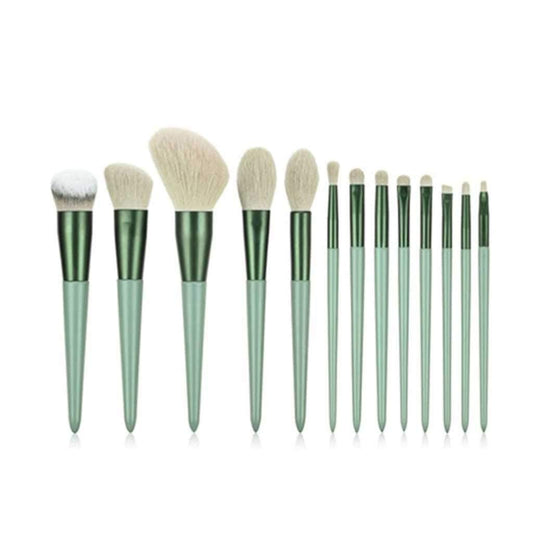 Makeup Brush Set Professional - 13 Pcs Premium Set for Foundation Blending Blush Concealer Eye Shadow, Eye Makeup Brushes, Travel Brush Set with Storage Pouch (Mint Green)