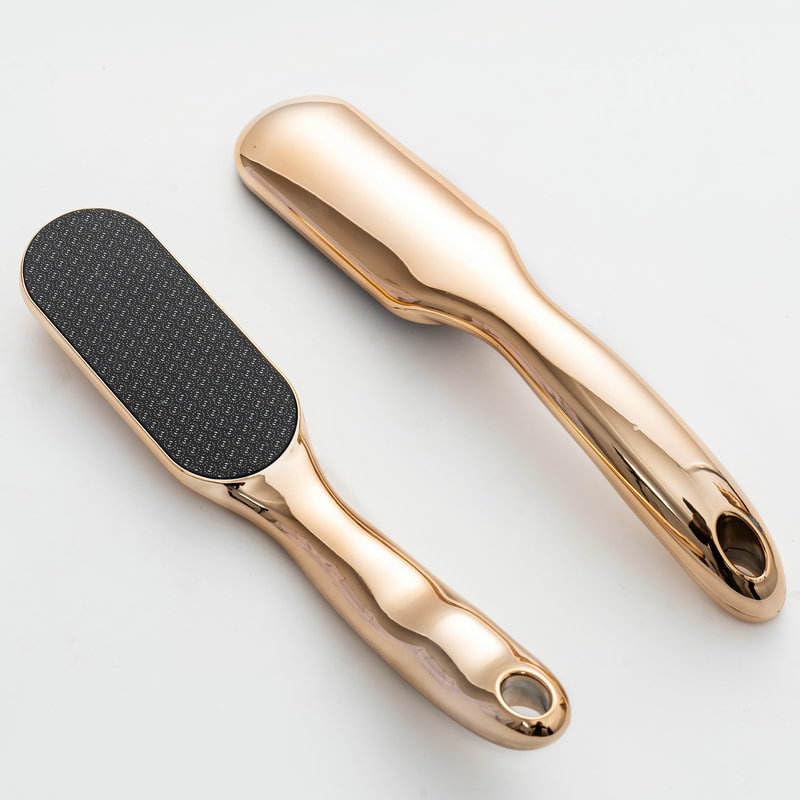Callus Remover for Feet | NANO GLASS CRYSTAL Removes Hard Skin, Leaves Feet Smooth - CHAMPAGNE GOLD with Handle