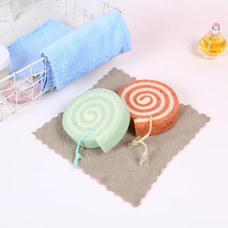 Body Scrubber Exfoliating Bath Sponge - for Adults, Children, Babies and Pregnant Women - Set of 2 (Swiss Roll Shaped)