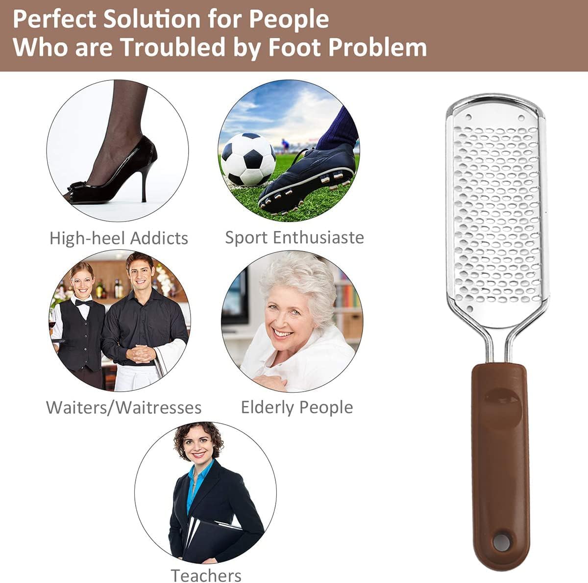 Foot File Callus Remover for Feet | Foot Scrubber for Dead Skin Remover | Surgical Grade Stainless Steel Grater Style