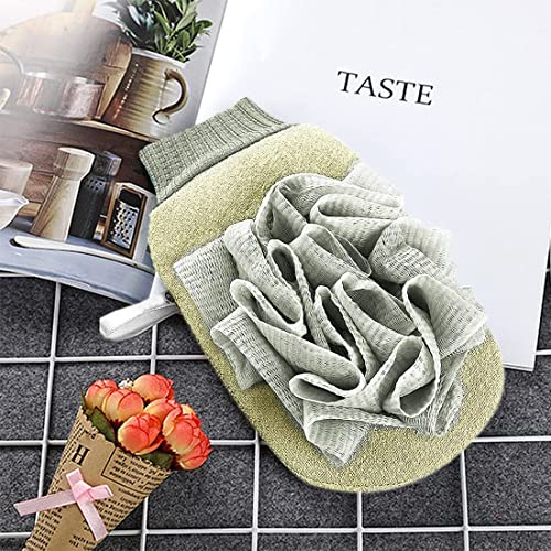 Moroccan Bathing Exfoliating Glove Mitt - Latest bathing sponge body scrubber | Microdermabrasion at Home, Visibly Lift Away Dead Skin, Great for Tan Removal (Brown)
