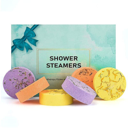 Aromatherapy Shower Steamers - Bath Fizzies with Essential Oils for Relaxation - Lavender, Rose, Chamomile, Mint & Sea Salt, Lemon Sage, Jasmine - 6*40 gram each
