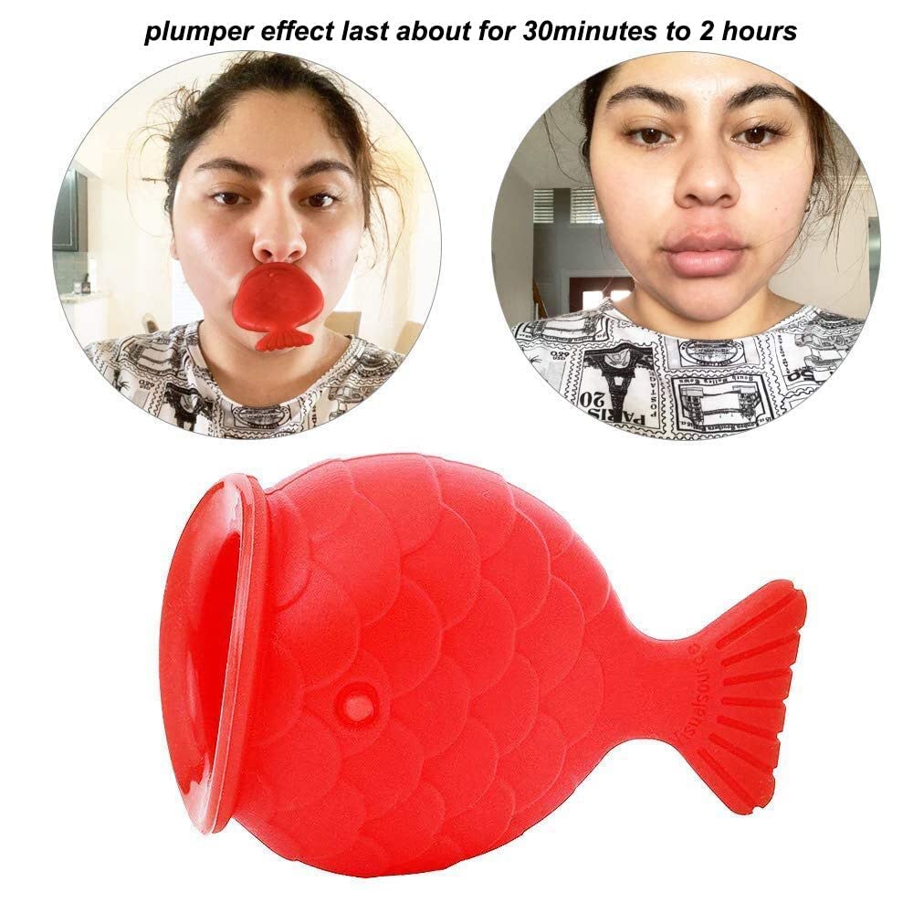Lip Plumper for Women - Fish Shape Lip Enhancer Plumper Device Natural Pout Mouth Tool - 1 Pc