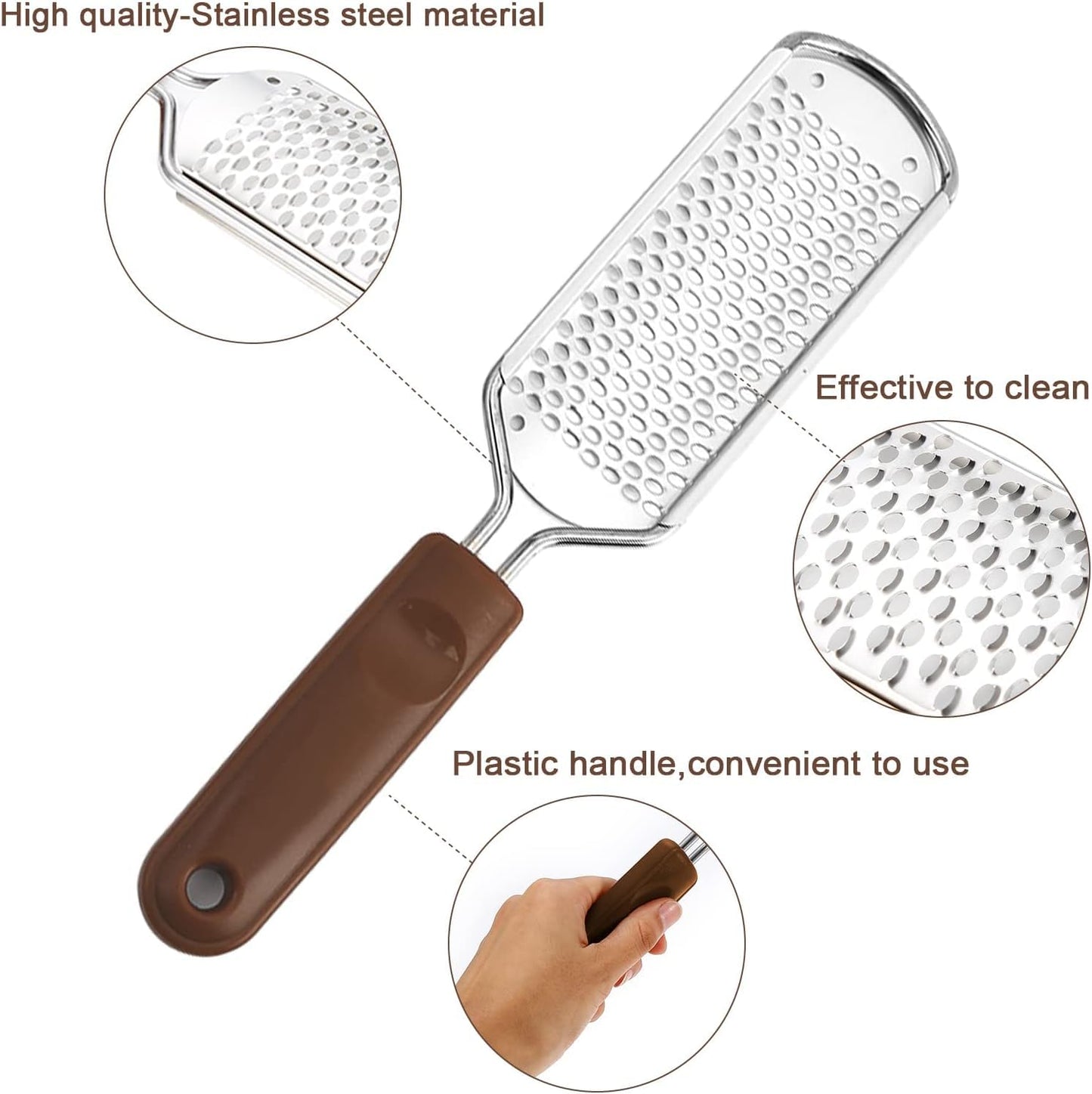 Foot File Callus Remover for Feet | Foot Scrubber for Dead Skin Remover | Surgical Grade Stainless Steel Grater Style