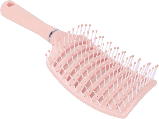 Detangler Paddle Hair Brush CURVED & VENTED For All Hair Types (Pink)