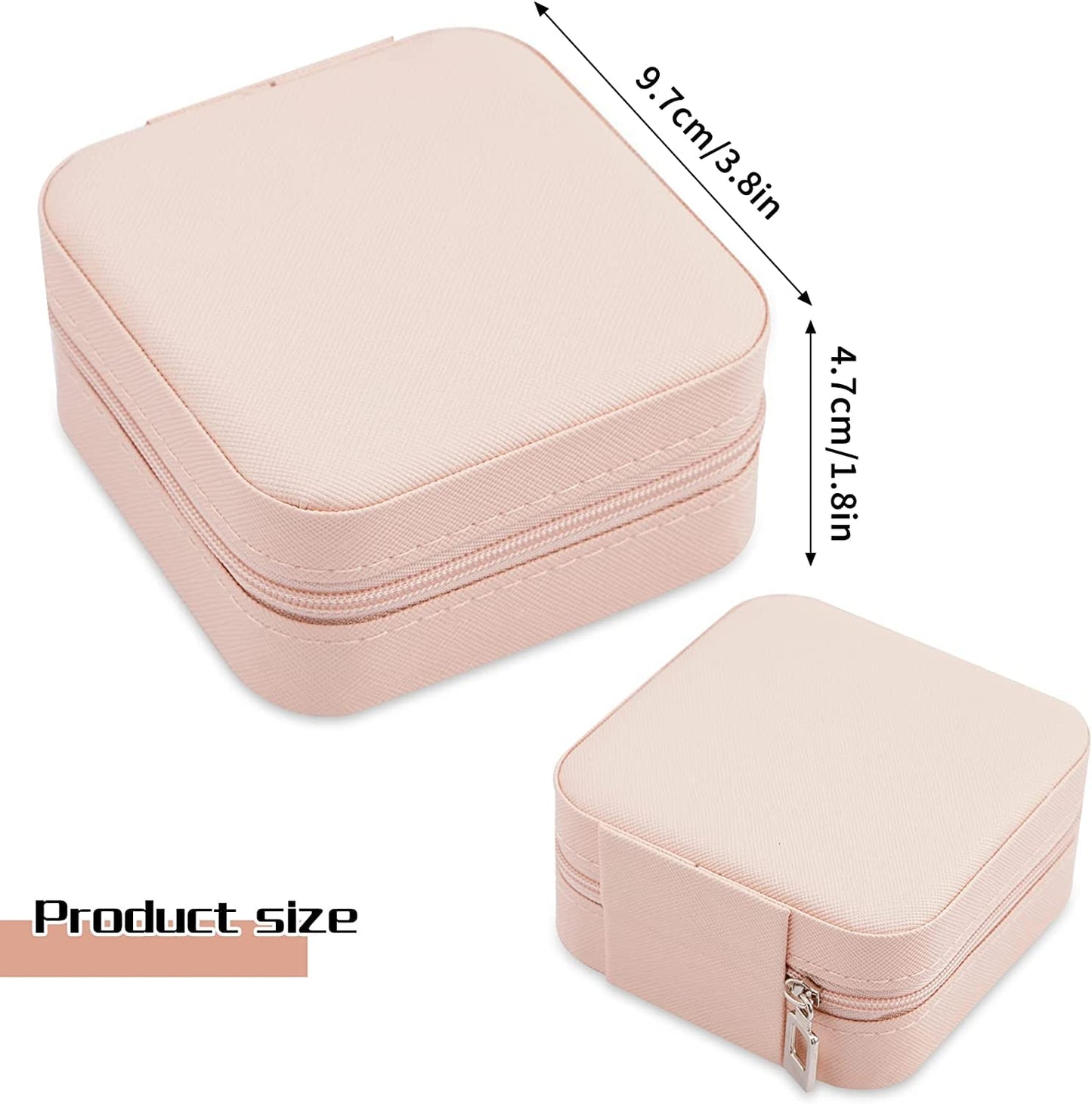 Jewellery Organisers Storage Box - Travel Case, Portable Jewelery Holder for Rings, Earrings, Necklace, Bracelet, Bangles Organizer, Gifts for Girls & Women (Pink, Faux Leather)