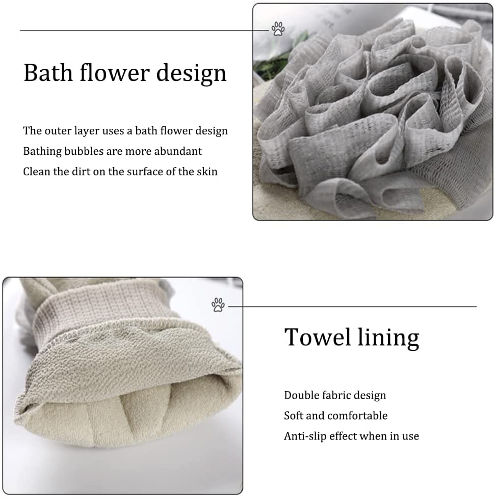 Moroccan Bathing Exfoliating Glove Mitt - Latest bathing sponge body scrubber | Microdermabrasion at Home, Visibly Lift Away Dead Skin, Great for Tan Removal (Khaki)