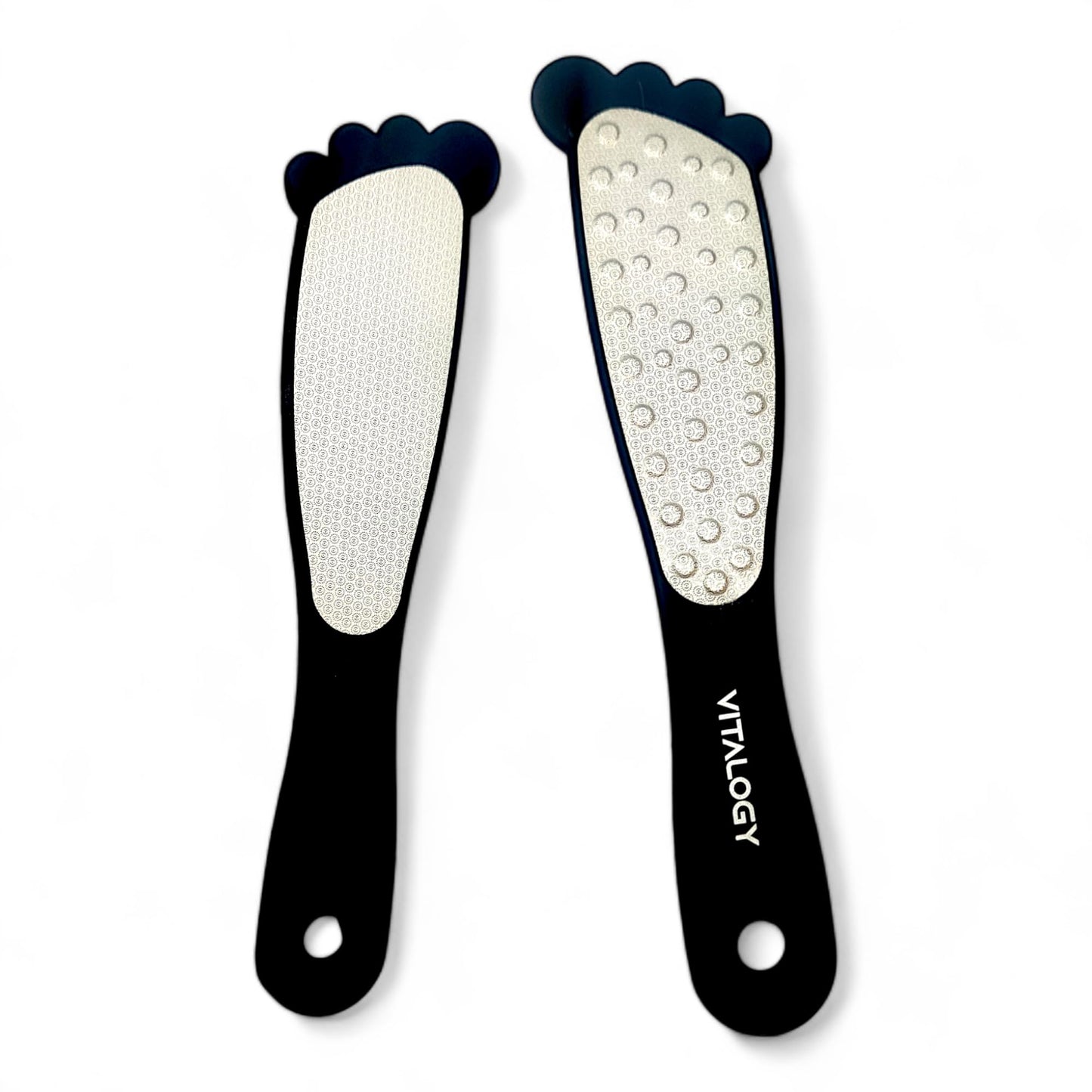 Foot File for Dead Skin Removal | Pedicure tools - Foot Scraper Rasp | Stainless Steel LUXE Collection - Foot Shaped Black