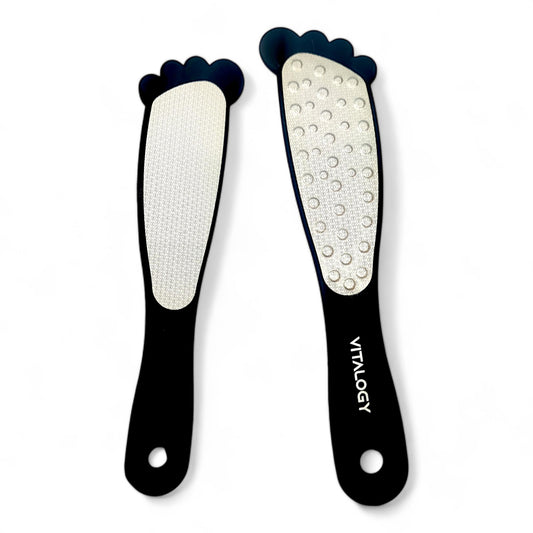 Foot File for Dead Skin Removal | Pedicure tools - Foot Scraper Rasp | Stainless Steel LUXE Collection - Foot Shaped Black
