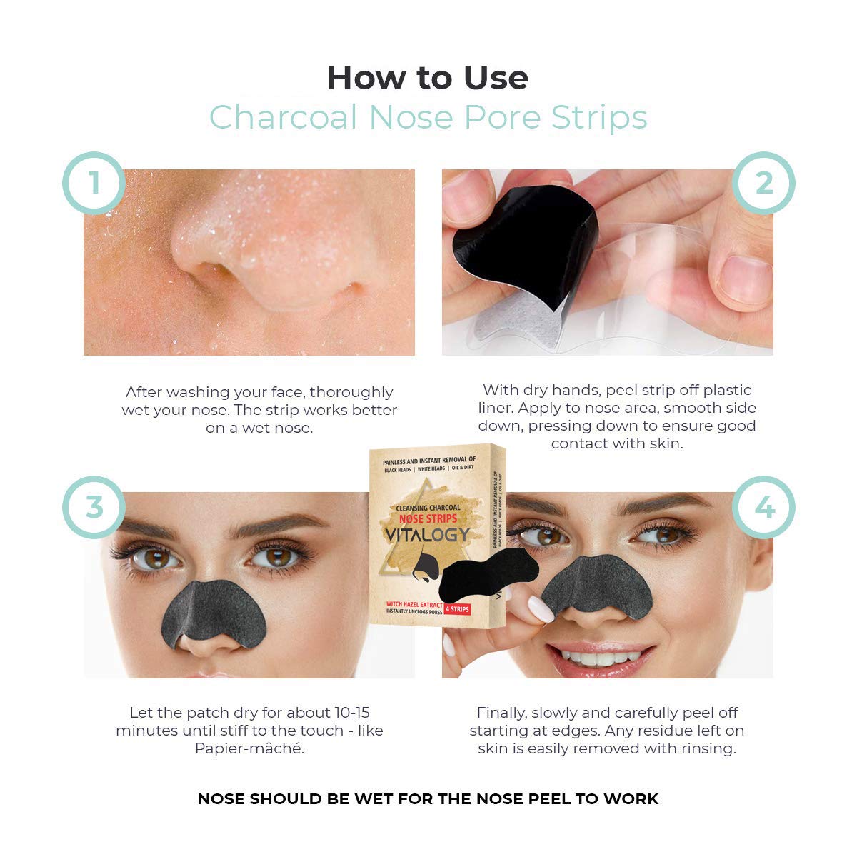 Blackhead Remover Strips for Nose for Women & Men - 4 Strips in Pack of 1