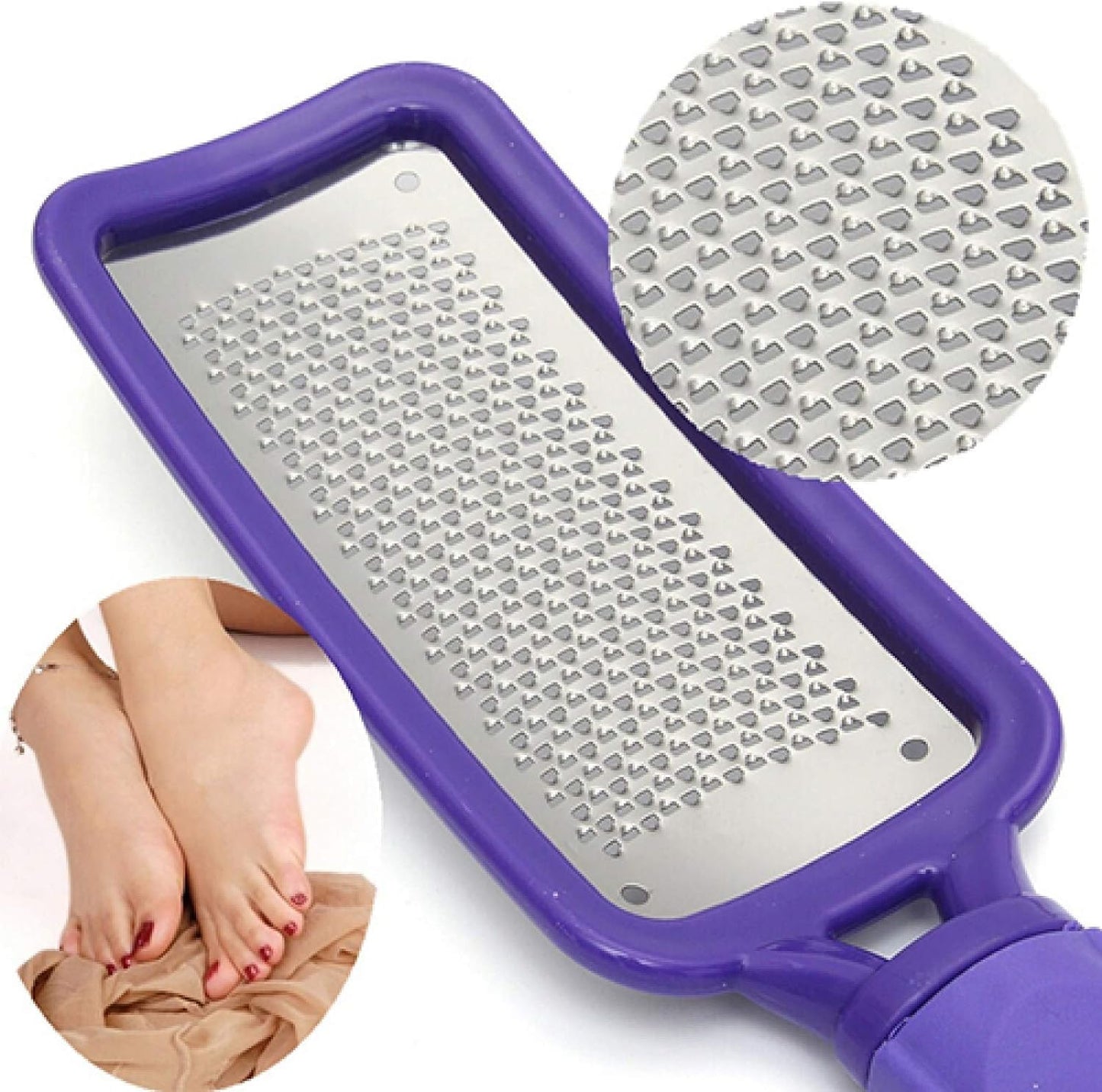 Callus Remover for Feet | Foot Scrubber for Dead Skin Remover | Removes Hard Skin, Leaves Feet Smooth | Pedicure tools - Foot Scraper Rasp (PURPLE)