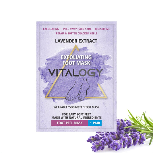 Foot Peel Mask for Dead Skin Removal | Exfoliating Pedicure Essential | Make Your Feet Baby Soft, Repair Rough Heels - Lavender (1 Pair)