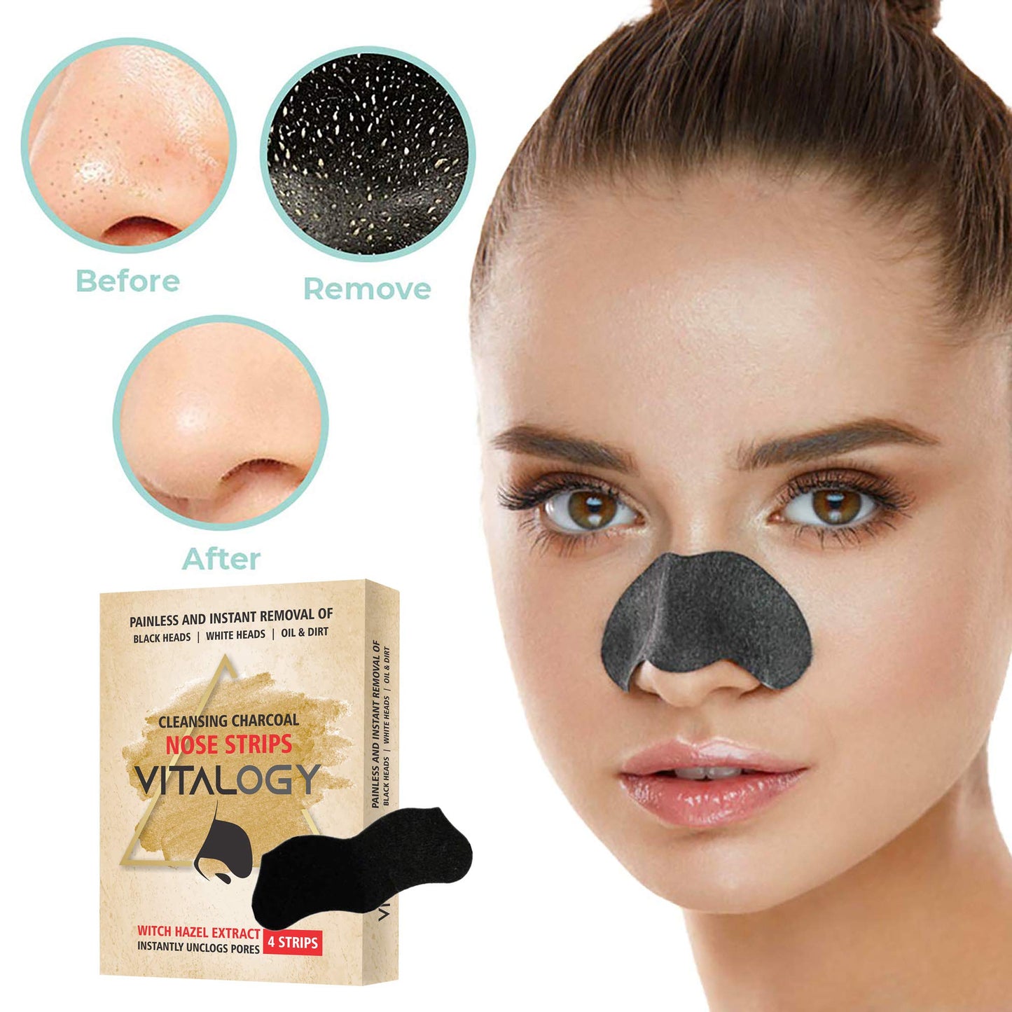 Blackhead Remover Strips for Nose for Women & Men - 4 Strips in Pack of 1