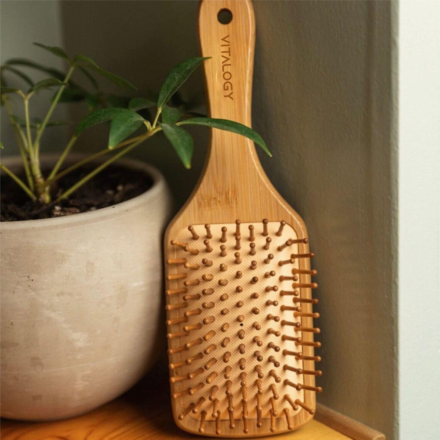 Bamboo Hair Brush for Hair Growth - Eco Friendly Hair Brush Detangler for Massaging Scalp